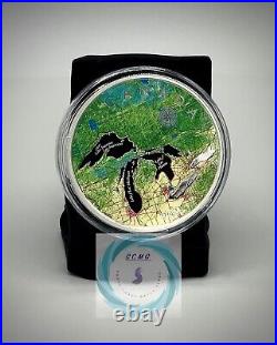 2021 $50 Canada 5oz Silver Great Lakes Colorized Proof Coin