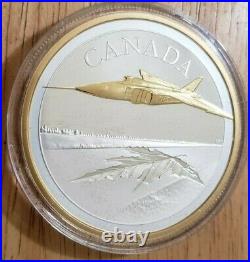 2021 50 Dollar 5oz Silver withgold Avro Arrow Coin