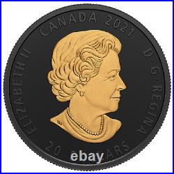 2021 Canada $20 Gilt Grey Wolf Black Rhodium 1 oz. 9999 Silver Coin NGC PF 69