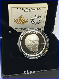 2021 Canada $25 Bold Bison EHR Pure Silver Coin