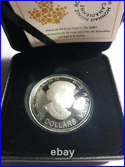 2021? Canada $25 Pure Silver Concave Klondike Gold Rush coin withgold plating