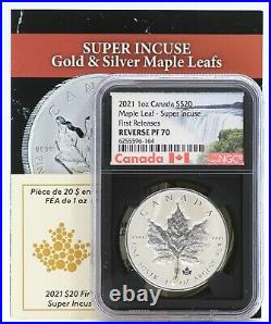 2021 Canada Super Incuse Maple Leaf 1 oz Silver NGC PF70 Reverse $20 Coin JL22