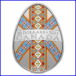 2021 Canada Traditional Ukrainian Pysanka $20 99.99% Pure Silver Coin Coa #826