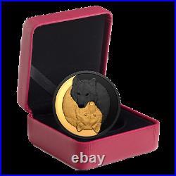 2021 Gold-Plated Coin-Black and Gold The Grey Wolf 1 oz. Pure Silver $20-Canada