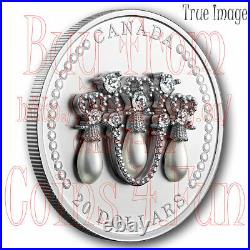 2021 HM Queen Elizabeth's Lover's Knot Tiara $20 Pure Silver Coin with Swarovski