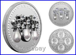 2021 LOVER'S KNOT TIARA Queen Elizabeth II 1oz Silver Proof Coin $20 Canada RCM