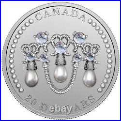 2021 LOVER'S KNOT TIARA Queen Elizabeth II 1oz Silver Proof Coin $20 Canada RCM