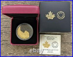 2021 RCM Canada 1 oz Silver The Grey Wolf Black and Gold Coin Series 9999 Fine