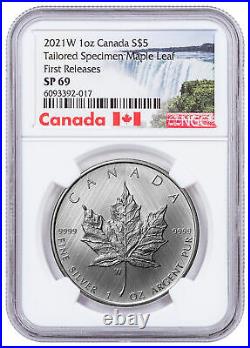 2021 W Canada 1 oz Silver Maple Leaf Tailored Specimen $5 Coin NGC SP69 FR Delay