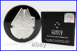 2022 3 oz. Pure Silver Millennium Falcon Star Wars Proof Coin Low Mintage