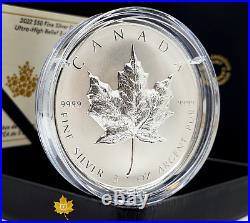 2022 5 oz. Silver $50 Proof Coin Ultra-High Relief Silver Maple Leaf SML. 9999