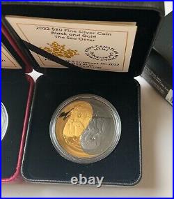 2022 Black & Gold Rhodium The Sea Otter 1oz. 9999 silver coin Canada