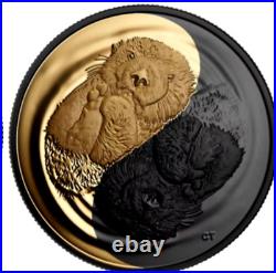 2022 Black & Gold Rhodium The Sea Otter Pure 1oz silver coin Canada