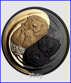 2022 Black and Gold The Sea Otter -1oz Pure Silver Coin Low COA