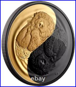 2022 CANADA $20 Black & Gold SEA OTTER 1oz Pure Silver Gold/Rhodium-Plated Coin