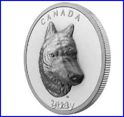 2022 CANADA $25 TIMBER WOLF Head EHR Extra High Relief Proof Pure Silver Coin