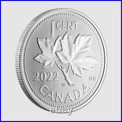2022 Canada 1 oz. Silver One-Cent Coin Farewell to the Penny W Mint Mark