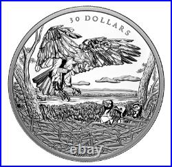 2022 Canada Bald eagles $30 Multifaceted animal family pure silver coin
