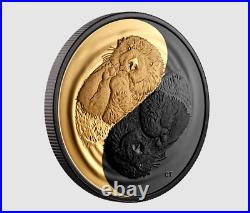 2022 Canada Black And Gold The Sea Otter $20 99.99% Pure Silver Coin