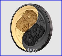 2022 Canada Black And Gold The Sea Otter $20 99.99% Pure Silver Coin