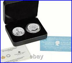 2022 Canada/Great Britain QEII PLATINUM JUBILEE 2 Coin Silver Proof Set