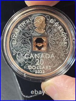 2022 Canada Sparkle Of The Heart Silver Coin Rose Gold-plated Dancing Diamond