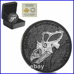 2022 Discovering Dinosaurs Mercury's Horned Face $20 1 oz. Fine Silver Coin