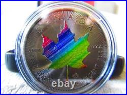 2022 MAPLE RAINBOW SPACE Colorized 1oz Silver Coin $5 Canada