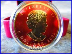 2022 MAPLE ROYAL RED 1oz Silver Coin $5 Canada with Color & 24K Gold