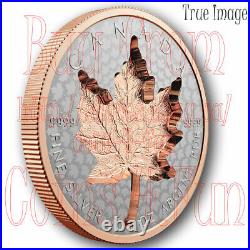 2022 Super Incuse SML $20 1OZ Proof Pure Silver Maple Leaf Rose Gold Plated Coin