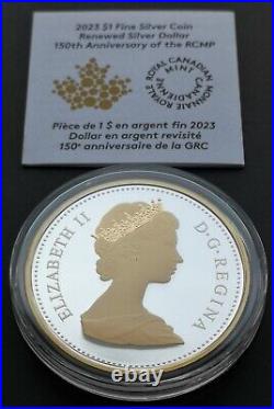 2023 1$ Fine Silver Coin Renewed Silver Dollar 150th. Ann. Of The Rcmp