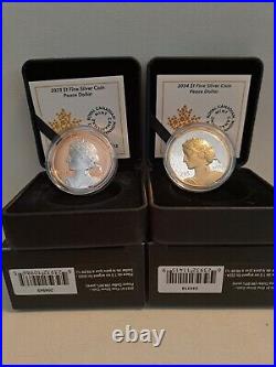 2023 & 2024 Canada Peace Dollar Ultra High Relief UHR 1oz Silver Proof Coins