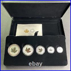 2023 35th Anniversary Silver Maple Canada Proof PF 5-Coin Fractional Silver Set