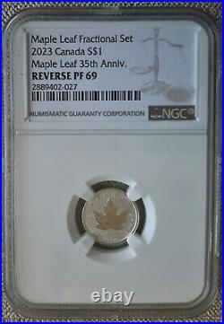 2023 35th Anniversary Silver Maple Leaf 5-Coin Fractional Set Canada NGC PR69