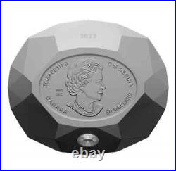 2023 CANADA $50 Diamond-Shaped Silver Coin Forevermark Black Label Oval Diamond
