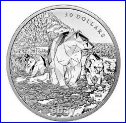 2023 CANADA MULTIFACETED GRIZZLY BEARS $30 2oz. 9999 Pure Silver Proof Coin