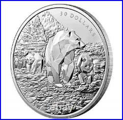 2023 CANADA MULTIFACETED GRIZZLY BEARS $30 2oz. 9999 Pure Silver Proof Coin