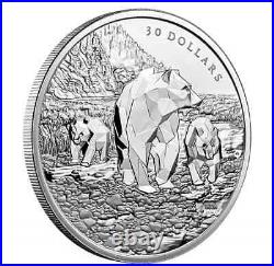 2023 CANADA MULTIFACETED GRIZZLY BEARS $30 2oz. 9999 Pure Silver Proof Coin