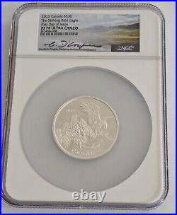 2023 Canada $30 2 Oz Striking Bald Eagle NGC PF70 UCAM Designer Signed FDOI