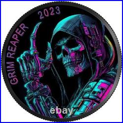 2023 Canada Maple Grim Reaper Cyberpunk 1oz Silver Ennobled Coin Mintage of 500