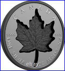 2023 Canada Maple Leaf Super Incuse Black Rhodium Reverse Proof 1 Oz Silver Coin