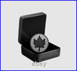 2023 Canada Maple Leaf Super Incuse Black Rhodium Reverse Proof 1 Oz Silver Coin