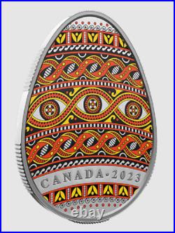 2023 Canada Traditional Ukrainian Pysanka $20 99.99% Pure Silver Coin