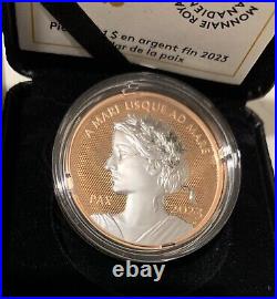 2023 Peace Dollar Rose Gold High Relief Pure 1oz. 9999 Silver Coin Canada UNC