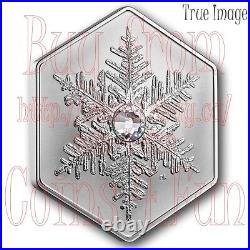 2023 Snowflake $20 Hexagon Proof Pure Silver Coin with Crystal Canada