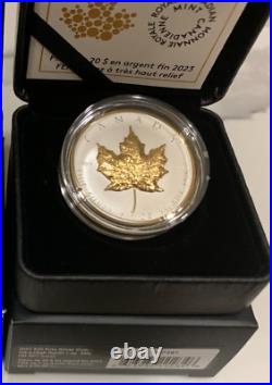 2023 Ultra-High Relief Maple Leaf Pure 1oz. 9999 Silver Coin Canada