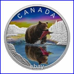 2024 CANADA GRIZZLY BEAR Wildlife Reflections $20 1oz. 9999 Pure Silver Coin