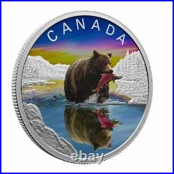 2024 CANADA GRIZZLY BEAR Wildlife Reflections $20 1oz. 9999 Pure Silver Coin