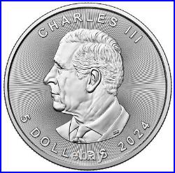 2024 Canada 1 oz Silver Maple Leaf Coin. 999 Fine BU (LOT of 25) Fast Shipping