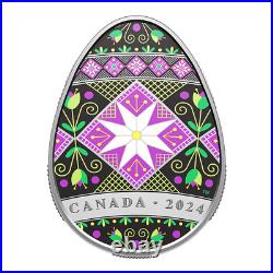 2024 Canada Traditional Ukrainian Pysanka $20 99.99% Pure Silver Coin